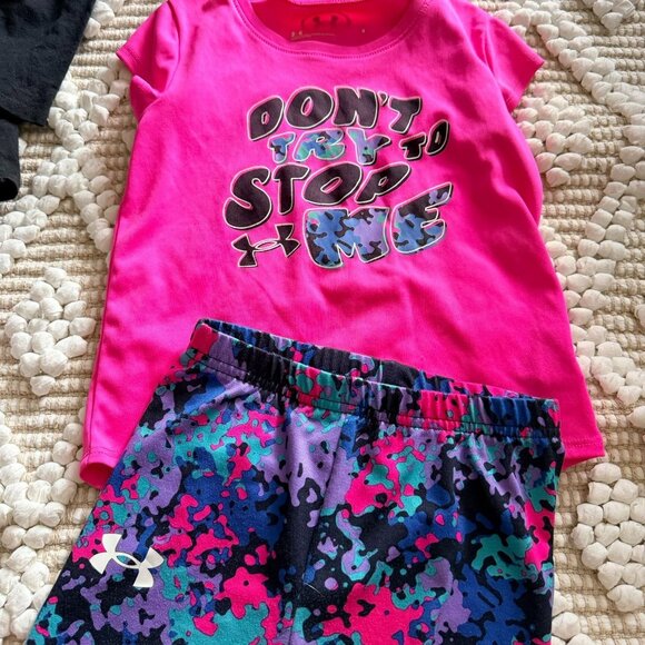 Bundle of Nike and Under Armour Matching Exercise Outfits Toddler Girl - Picture 4 of 9